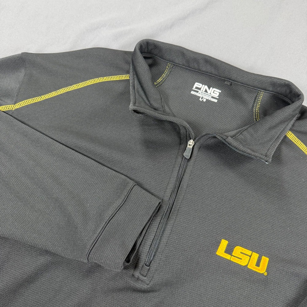 Ping LSU Tigers Mens Large Black SensorCool Quarter Zip Performance‎ Pullover